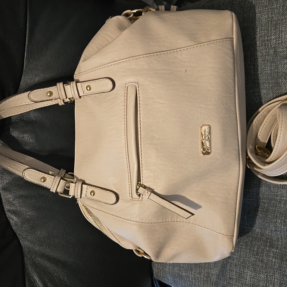 Jessica Simpson cream and gold studded hobo style bag